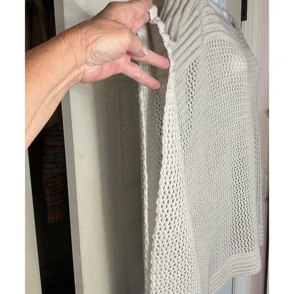 Bongo Beige Open Knit Shrug/Poncho Boho Peasant Cottage XL - Picture 2 of 7